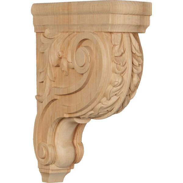 Ekena Millwork 3 1/2"W x 9"D x 12"H Medium Hudson Acanthus Wood Corbel, Alder CORW04X09X12HDAL - main